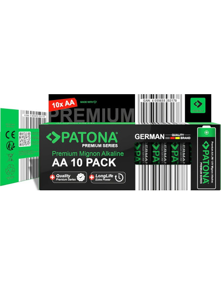 PATONA PREMIUM 10 PIECES ALKALINE AA MIGNON LR06 BATTERY