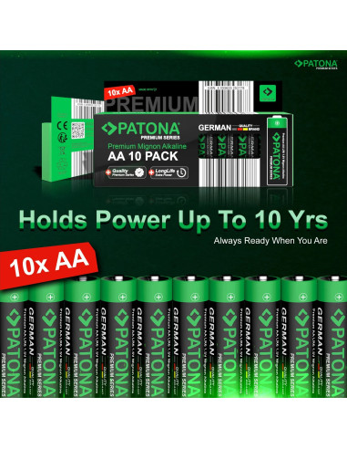 PATONA PREMIUM 10 PIECES ALKALINE AA MIGNON LR06 BATTERY