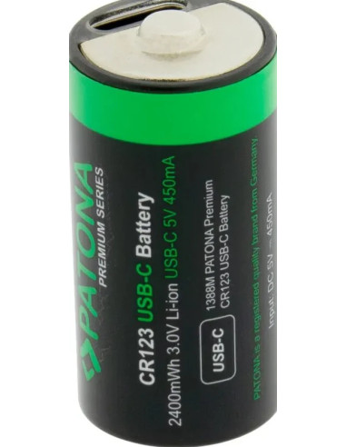 PREMIUM USB-C 4X CR123A RECHARGEABLE LITHIUM BATTERIES 2400MWH 3.0V RECHARGEABLE WITH 1 TO 2