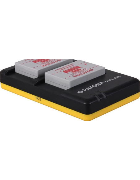 PATONA DUAL QUICK-CHARGER CANON NB-10L, NB10 L, NB10L INCL. MICRO-USB CABEL