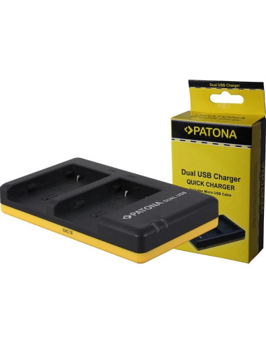 PATONA DUAL QUICK-CHARGER CANON NB2L, NB2LH, 2L12, 2L14 INCL. MICRO-USB CABEL