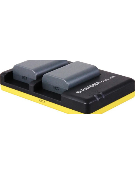 PATONA DUAL QUICK-CHARGER CANON NB2L, NB2LH, 2L12, 2L14 INCL. MICRO-USB CABEL