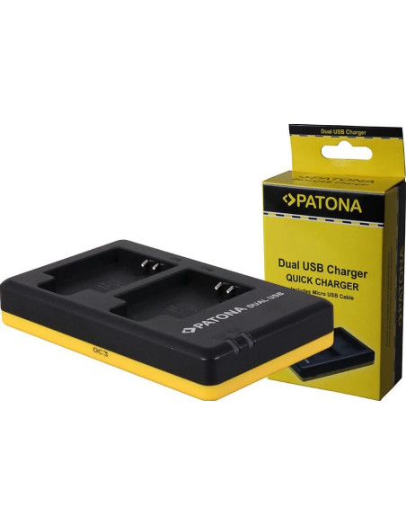 PATONA DUAL QUICK-CHARGER CANON NB11L, NB-11L INCL. MICRO-USB CABEL