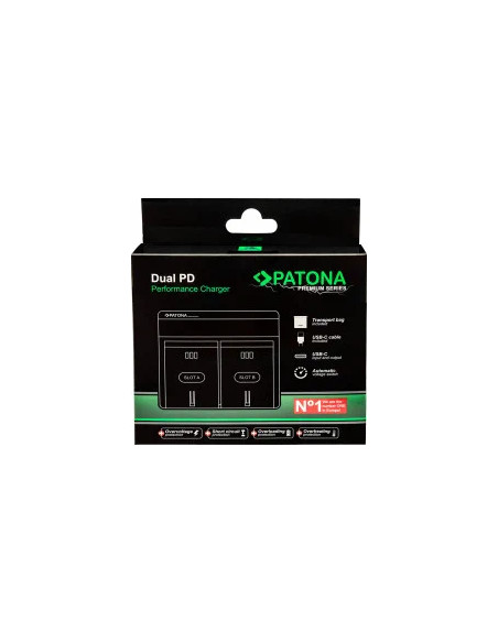 Carica Batterie Premium Dual PD Performance per SONY NP-BN1 USB Ingresso/Uscita