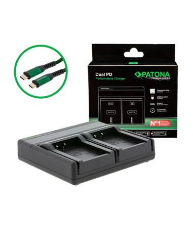 Caricabatteria Premium Dual PD Performance per Canon LP-E17 con ingresso / uscita USB-C