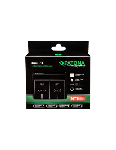 Caricabatteria Premium Dual PD Performance per Canon LP-E17 con ingresso / uscita USB-C