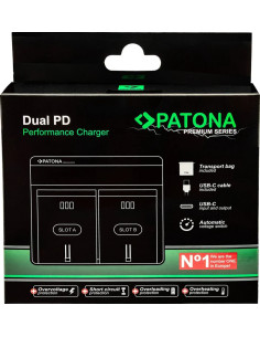 PATONA PREMIUM DUAL PD PERFORMANCE CHARGER FOR PANASONIC DMW-BLK22 INCL. USB-C INPUT/OUTPUT 2