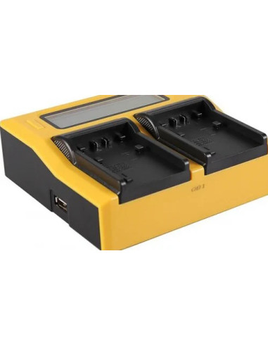 Caricabatteria LCD USB doppio per Sony NP-FP50