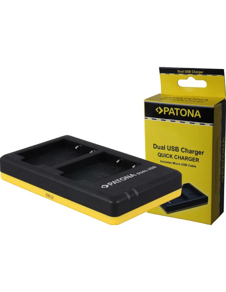 PATONA DUAL QUICK-CHARGER F.FINEPIX X-PRO 1 HS30 EXR INCL. MICRO-USB CABLE