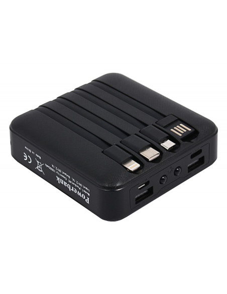 PATONA POWERBANK POCKET 4C 10000MAH WITH 4 INTEGRATED CHARGING CABLES USB MICRO-USB USB-C LIGHTNING