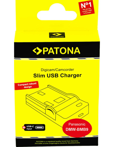 PATONA SLIM MICRO-USB CHARGER LEICA PANASONIC DMW-BMB9 V-LUX V-LUX 2 VLUX 2 II