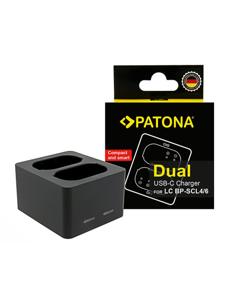 Doppio caricabatteria per Leica Q3 Q4 BP-SCL4 AND BP-SCL6 incluso cavo USB-C
