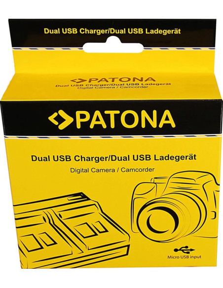 PATONA DUAL CHARGER OLYMPUS BLN-1 OMD EM1 E-M1 EM5 E-M5 EM5 MARK II E-M5 MARK II INCL. MICRO-USB CABLE