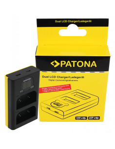 PATONA DUAL LCD USB CHARGER F. OLYMPUS OM-1 BLX-1