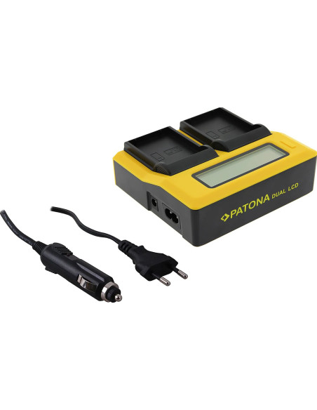 Caricabatterie dual LCD per Olympus BLX-1