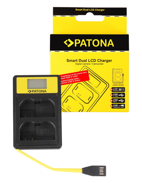 PATONA SMART DUAL LCD USB CHARGER NIKON EN-EL15 ENEL15 D600 D610 D7000 D7100 D800 D8000 D800E D810 Z6 Z7