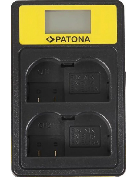 PATONA SMART DUAL LCD USB CHARGER NIKON EN-EL15 ENEL15 D600 D610 D7000 D7100 D800 D8000 D800E D810 Z6 Z7
