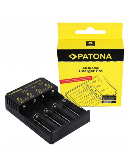 PATONA USB CHARGER FOR ROUND CELLS CR123A/14500/16340/18650/22650/26650 AND MICRO AAA / MIGNON AA BATTERIES