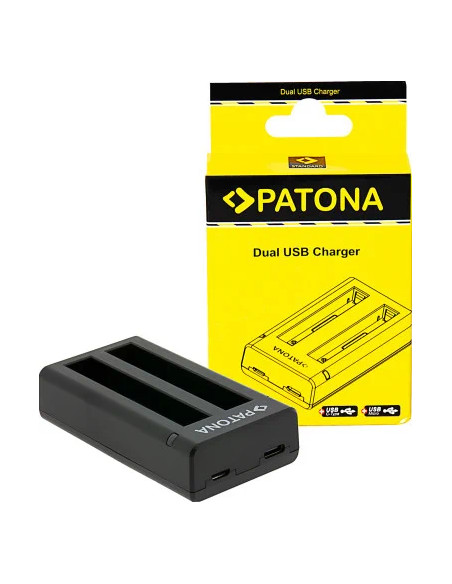 PATONA CARICATORE DOPPIO PER  INSTA360 X4 CINSBBMA CAVO USB-C INCLUSO