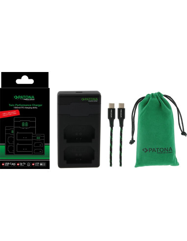 PATONA PREMIUM TWIN PERFORMANCE PD CHARGER FOR SONY NP-FZ100 A7 III A7M3 ALPHA 7 III A7 R III A7RM3 ALPHA 7 R III A9 INCL. USB-C