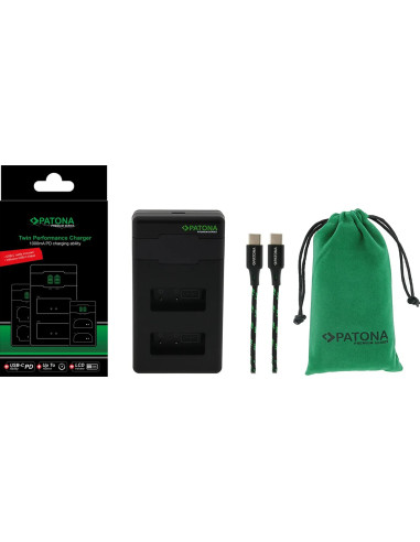 PATONA PREMIUM TWIN PERFORMANCE PD CHARGER FOR CANON LP-E17 EOS 750D 760D 8000D KISS X8I REBEL REBEL T6I INCL. USB-C CABLE