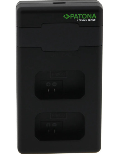 PATONA PREMIUM TWIN PERFORMANCE PD CHARGER FOR SONY NP-FW50 NEX A33 A55 NEX.3 NEX.3C NEX.5 NEX.5A NEX.5C INCL. USB-C CABLE