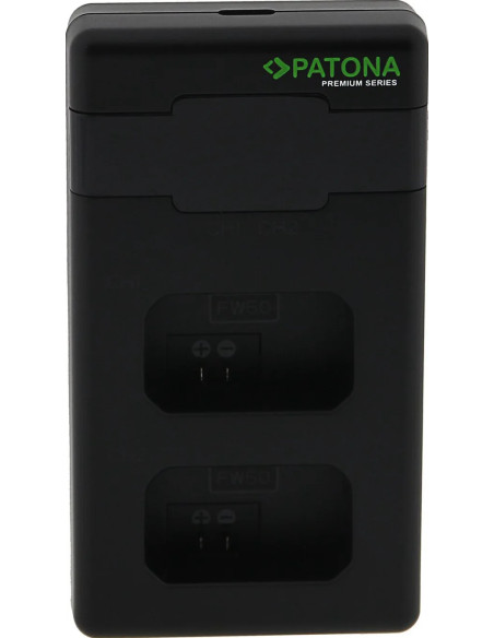 PATONA PREMIUM TWIN PERFORMANCE PD CHARGER FOR SONY NP-FW50 NEX A33 A55 NEX.3 NEX.3C NEX.5 NEX.5A NEX.5C INCL. USB-C CABLE