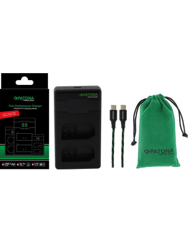 PATONA PREMIUM TWIN PERFORMANCE PD CHARGER FOR NIKON EN-EL15 D600 D750 D800 D810 D810A D7000 D7100 D7200 D750 INCL. USB-C CABLE