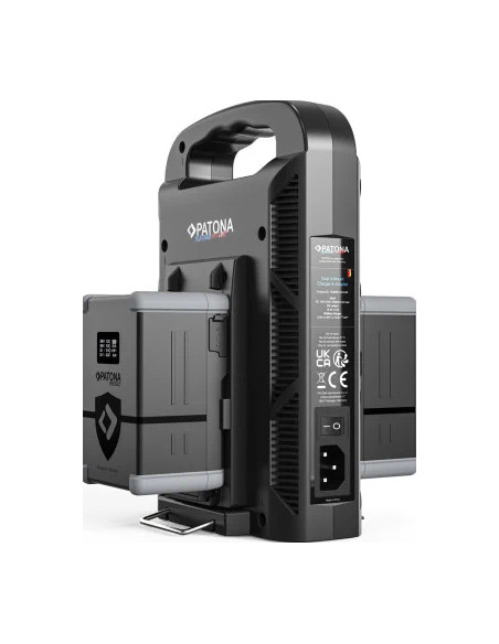 Caricabatterie Platinum a 2 canali per V-mount 6A*2 USB-C:PD100W out incluso cavo XLR a 4 pin