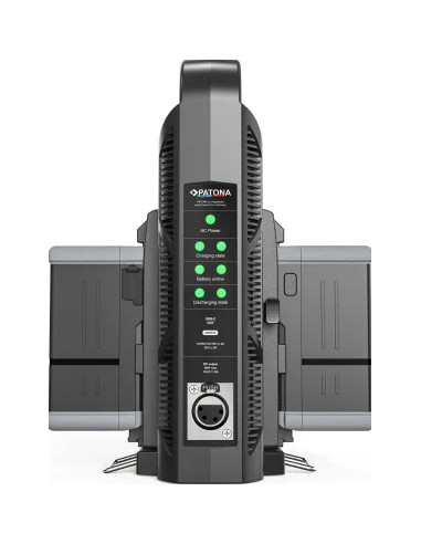 Caricabatterie Platinum a 2 canali per V-mount 6A*2 USB-C:PD100W out incluso cavo XLR a 4 pin