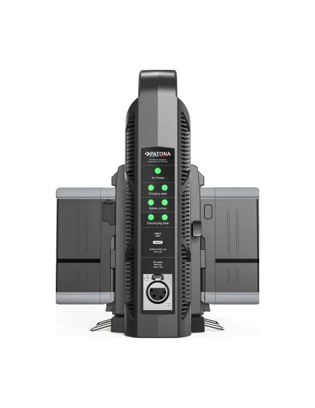 Caricabatterie Platinum a 2 canali per V-mount 6A*2 USB-C:PD100W out incluso cavo XLR a 4 pin