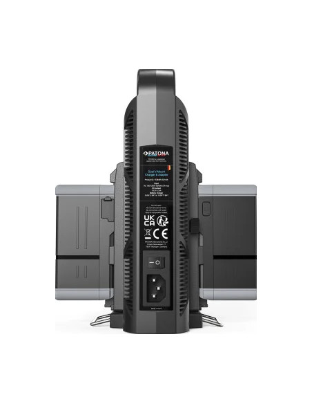 Caricabatterie Platinum a 2 canali per V-mount 6A*2 USB-C:PD100W out incluso cavo XLR a 4 pin