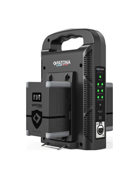 Caricabatterie Platinum a 2 canali per V-mount 6A*2 USB-C:PD100W out incluso cavo XLR a 4 pin