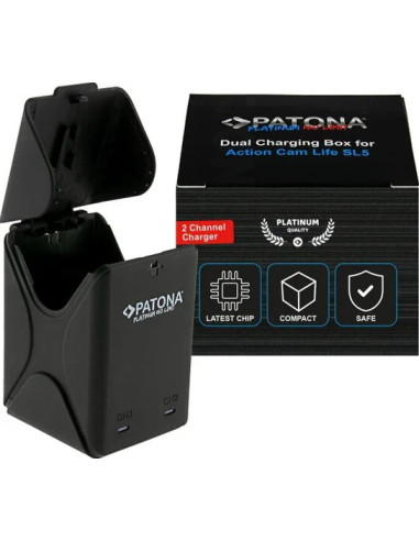PATONA PLATINUM DUAL CHARGER BOX PER BATTEIRA PATONA ACTION CAM SL5