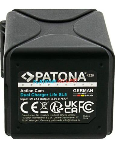 PATONA PLATINUM DUAL CHARGER BOX PER BATTEIRA PATONA ACTION CAM SL5