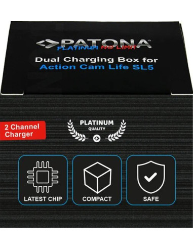 PATONA PLATINUM DUAL CHARGER BOX PER BATTEIRA PATONA ACTION CAM SL5