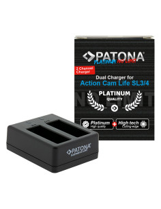 PATONA PLATINUM DUAL CHARGER PER BATTEIRA PATONA ACTION CAM SL3 E SL4