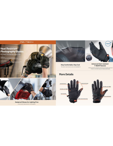 PGYTECH GM-241 HEAT RESISTANT PHOTOGRAPHY GLOVES M