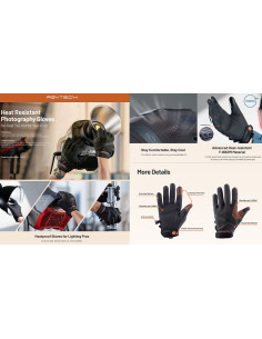 PGYTECH GM-243 HEAT RESISTANT PHOTOGRAPHY GLOVES XL