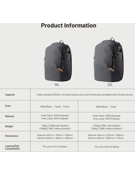 OneGo Lite Backpack Crema 16Lt