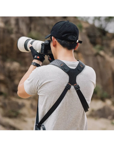 Camera Strap Master Midnight Black - Tracolla doppia con Sistema a scorrimento rapido