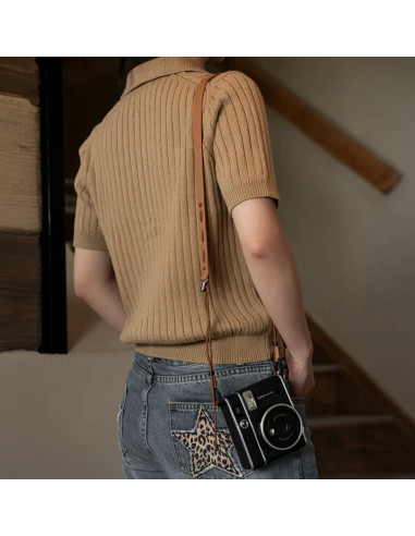 P-CB-583 CAMERA STRAP SLIM VINTAGE-OLIVE GREEN 