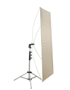 FALCON EYES SCHERMO RIFLETTORE 89X178 CON SUPPORTO PER STATIVO, SILVER/WHITE, RR-3570S