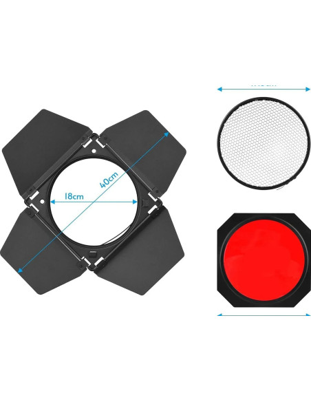 GODOX PORTAFILTRI CON 4 ALETTE + FILTRI COLORATI - ATTACCO BOWENS