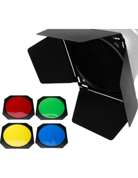 GODOX PORTAFILTRI CON 4 ALETTE + FILTRI COLORATI - ATTACCO BOWENS