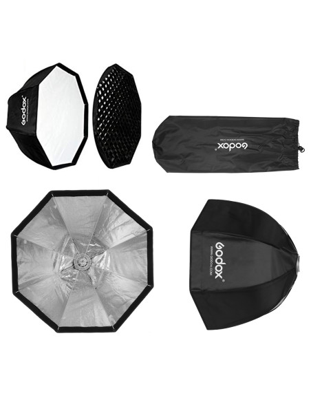 Softbox ottagonale a chiusura rapida 80cm con griglia